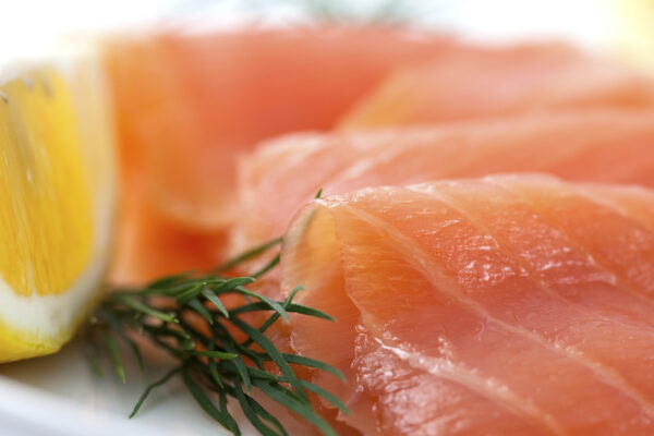 smoked salmon with lemon